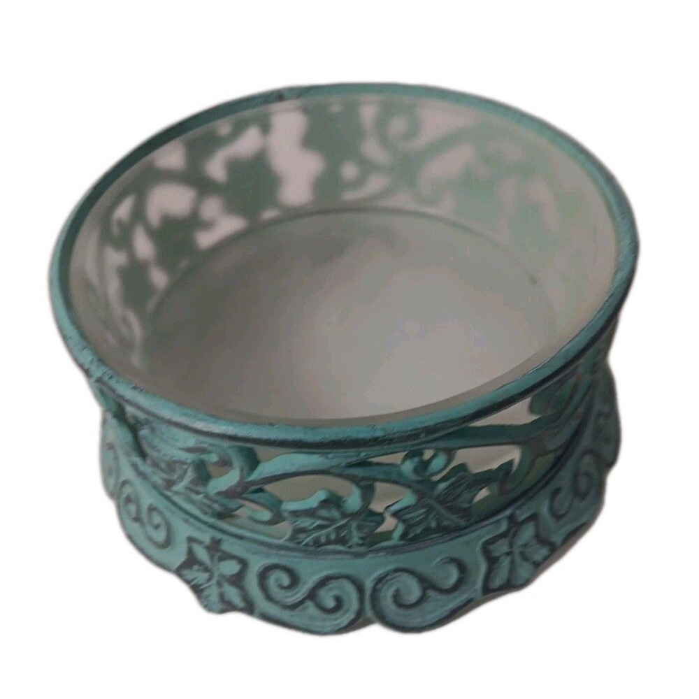 Partylite Outdoor/Indoor Verdigris Ivy Garden 3-Wick Candle Holder Retired